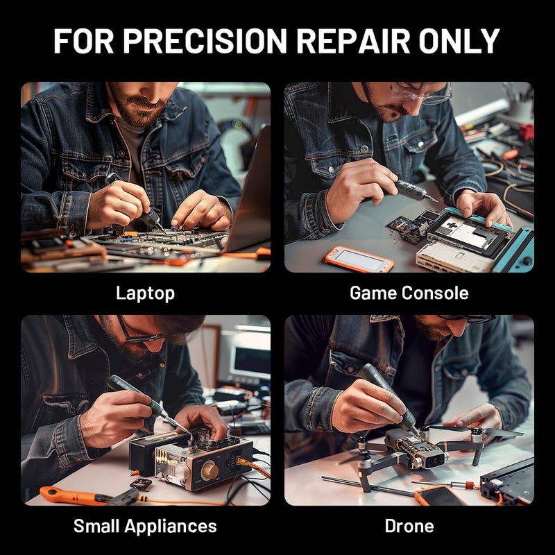 EZARC Electric Screwdriver Set, 181 in 1 Cordless Screwdriver, 3 Torque Settings with 160 Magnetic Precision Bits, Power Screwdriver Repair Tool Kit for Phone Laptop Camera Watch Computer - Image 5